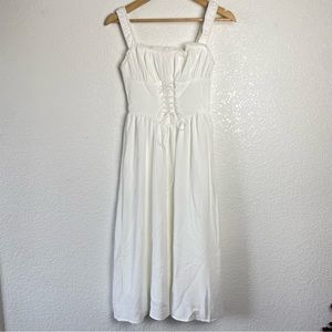 NWT Commense White Midi Corset Dress Prairie Style Size XS